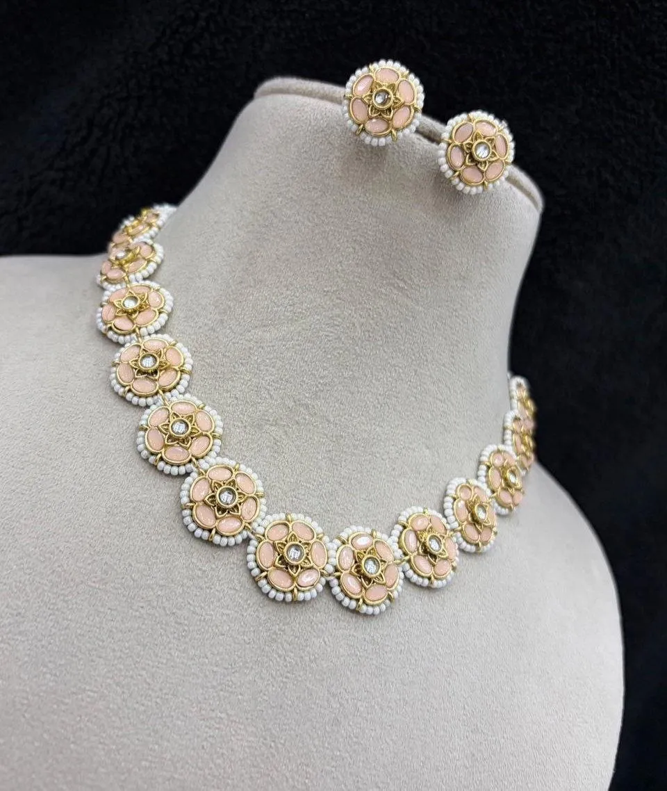 Blush Bloom Necklace set - Mint Green